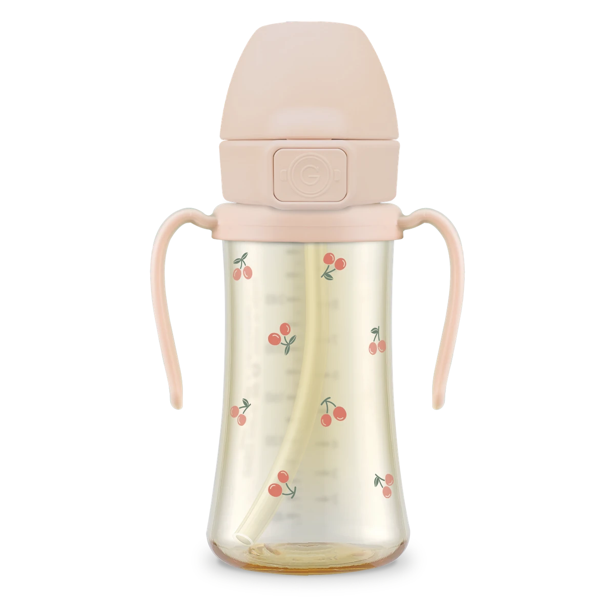 PPSU szívószálas itatópoharak — Cherrish, 300 ml · súlyozott szívószállal